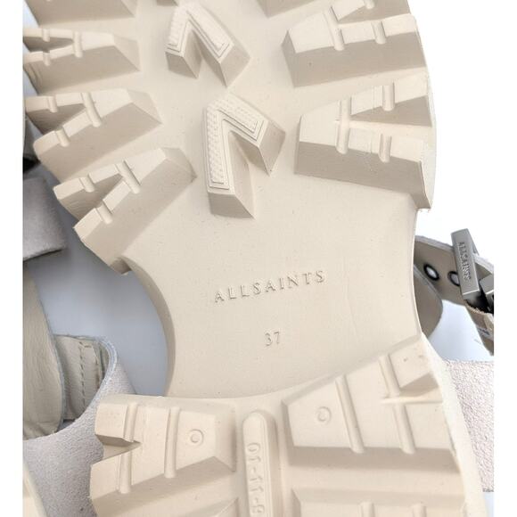 AllSaints Nessa Chunky Leather women's Sandals Stone White size US7 EU37 - Picture 9 of 12